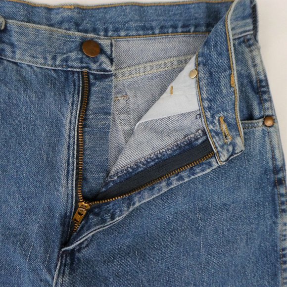 28 x 32 Vintage Wrangler USA Jeans Ultra High Waist Cotton Back Pocket Patch - Picture 10 of 10